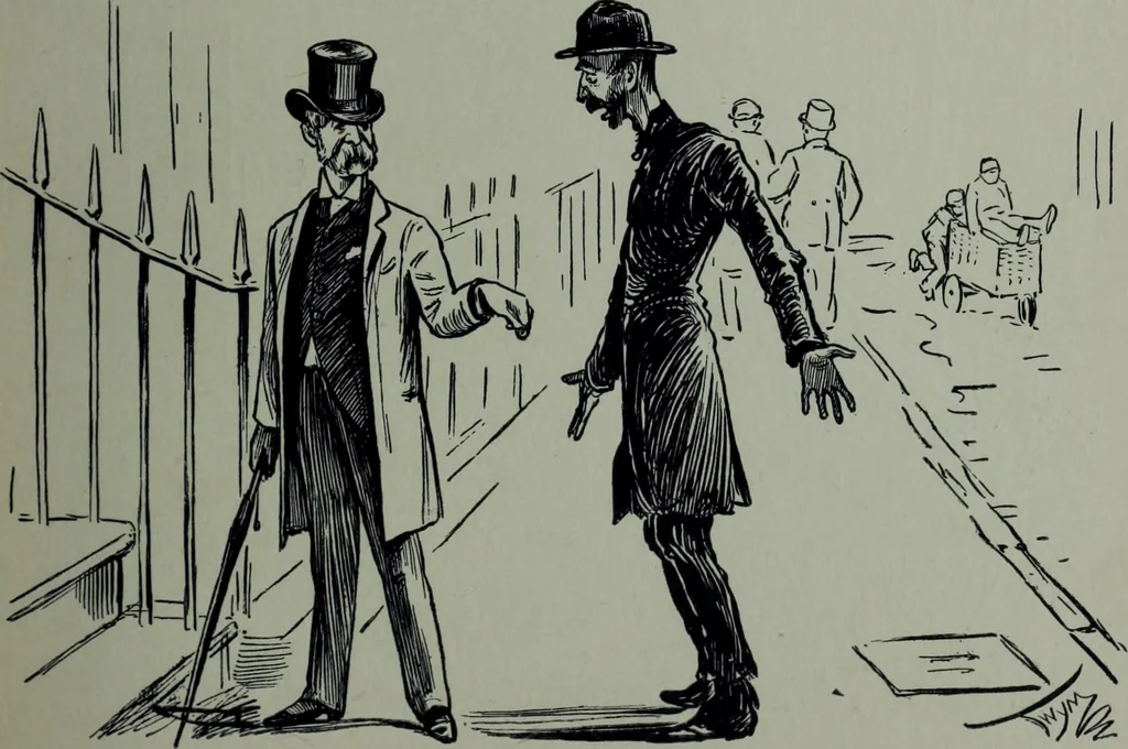 An illustration from Glasgow men and women, their children and some strangers within their gates : a selection from the sketches of Twym / by A.S. Boyd, 1905, leaf 232