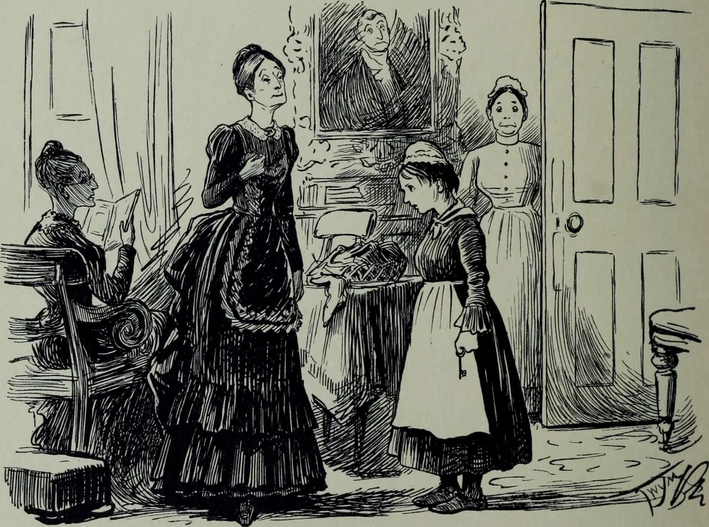 An illustration from Glasgow men and women, their children and some strangers within their gates : a selection from the sketches of Twym / by A.S. Boyd, 1905, leaf 233