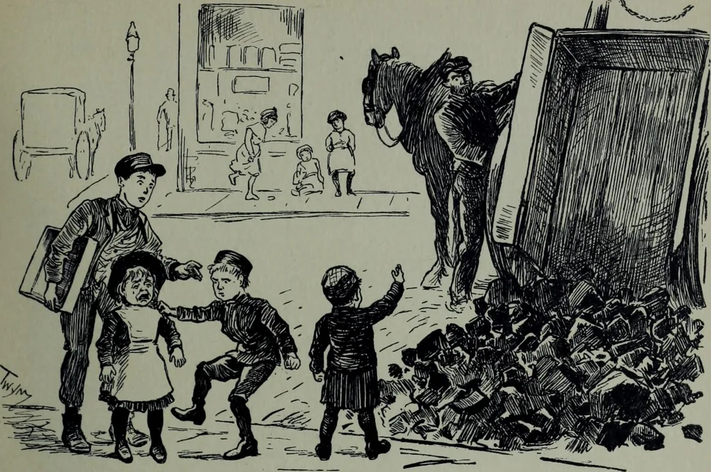 An illustration from Glasgow men and women, their children and some strangers within their gates : a selection from the sketches of Twym / by A.S. Boyd, 1905, leaf 236