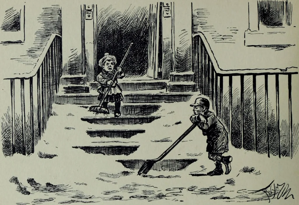 An illustration from Glasgow men and women, their children and some strangers within their gates : a selection from the sketches of Twym / by A.S. Boyd, 1905, leaf 237