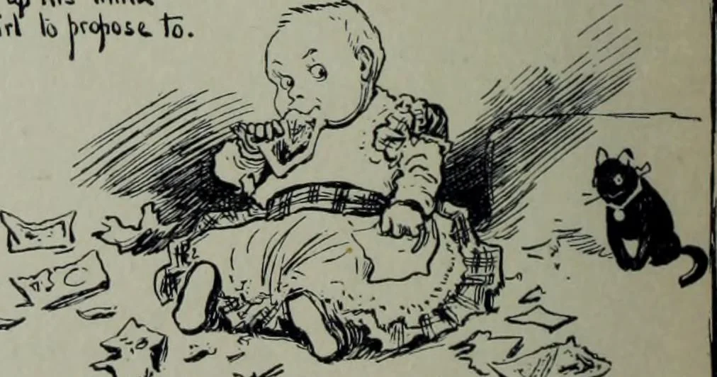 An illustration from Glasgow men and women, their children and some strangers within their gates : a selection from the sketches of Twym / by A.S. Boyd, 1905, leaf 245