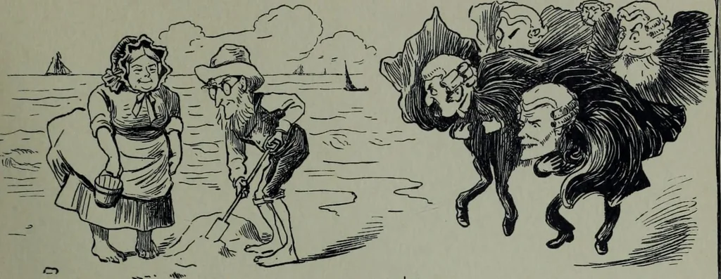 An illustration from Glasgow men and women, their children and some strangers within their gates : a selection from the sketches of Twym / by A.S. Boyd, 1905, leaf 248