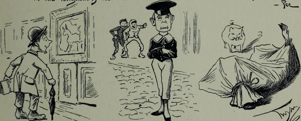 An illustration from Glasgow men and women, their children and some strangers within their gates : a selection from the sketches of Twym / by A.S. Boyd, 1905, leaf 248