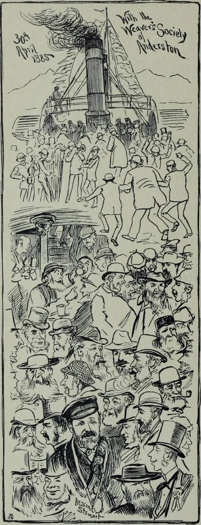 An illustration from Glasgow men and women, their children and some strangers within their gates : a selection from the sketches of Twym / by A.S. Boyd, 1905, leaf 25