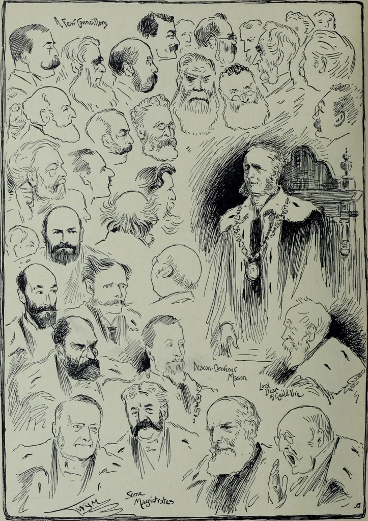 An illustration from Glasgow men and women, their children and some strangers within their gates : a selection from the sketches of Twym / by A.S. Boyd, 1905, leaf 37
