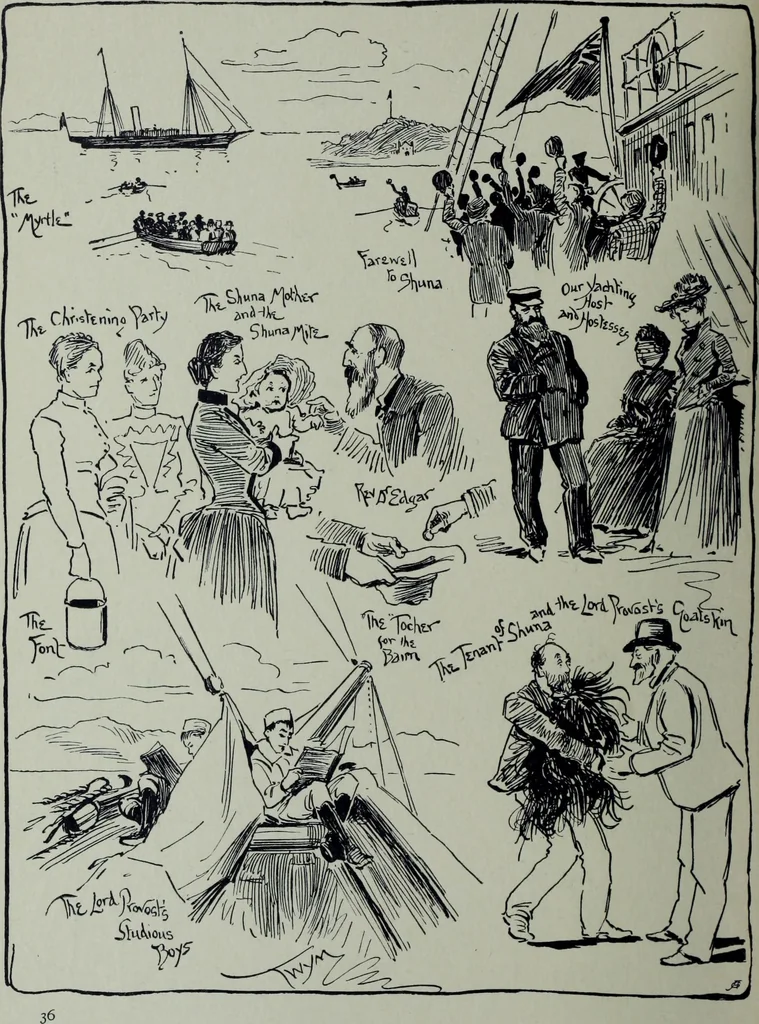 An illustration from Glasgow men and women, their children and some strangers within their gates : a selection from the sketches of Twym / by A.S. Boyd, 1905, leaf 41
