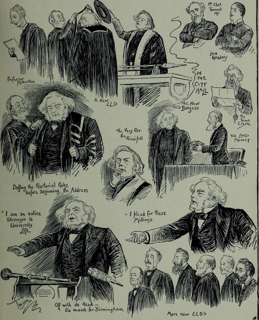An illustration from Glasgow men and women, their children and some strangers within their gates : a selection from the sketches of Twym / by A.S. Boyd, 1905, leaf 44