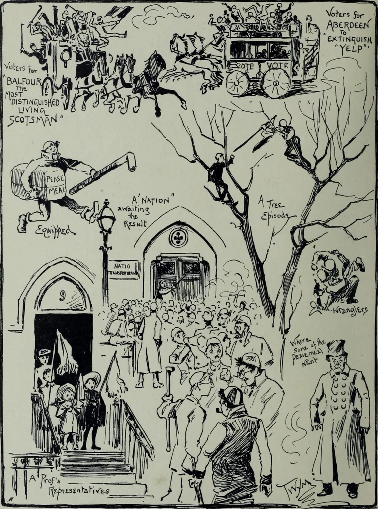 An illustration from Glasgow men and women, their children and some strangers within their gates : a selection from the sketches of Twym / by A.S. Boyd, 1905, leaf 49