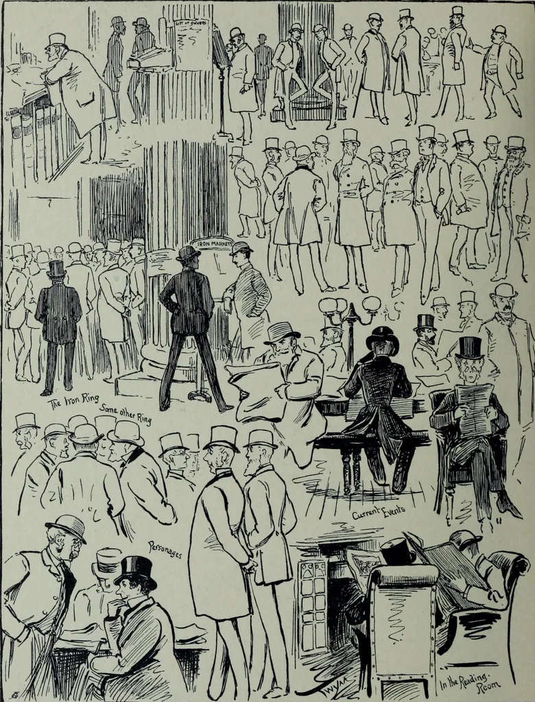 An illustration from Glasgow men and women, their children and some strangers within their gates : a selection from the sketches of Twym / by A.S. Boyd, 1905, leaf 53
