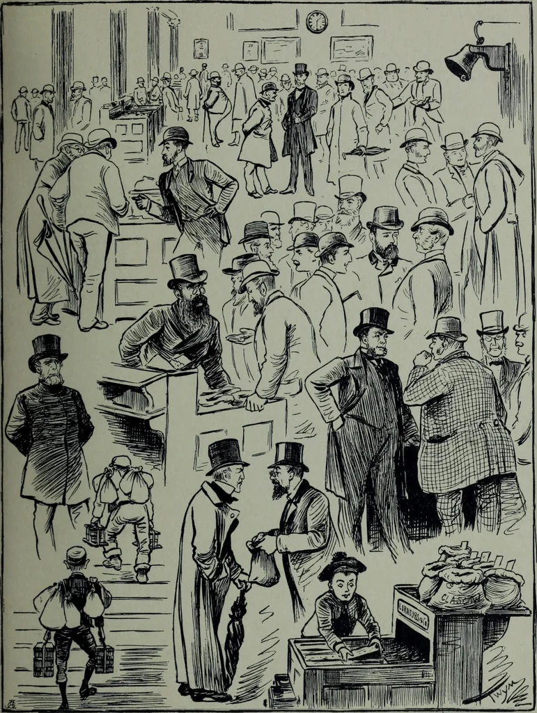 An illustration from Glasgow men and women, their children and some strangers within their gates : a selection from the sketches of Twym / by A.S. Boyd, 1905, leaf 56