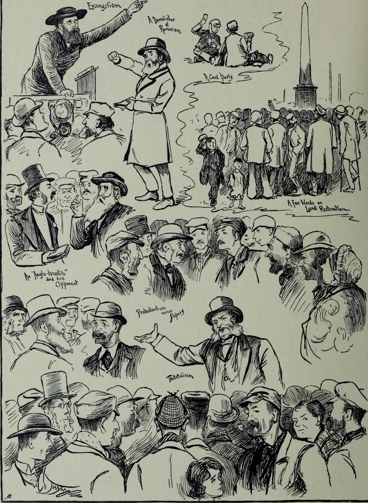 An illustration from Glasgow men and women, their children and some strangers within their gates : a selection from the sketches of Twym / by A.S. Boyd, 1905, leaf 61