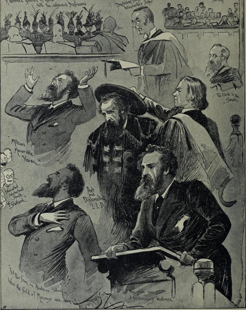 An illustration from Glasgow men and women, their children and some strangers within their gates : a selection from the sketches of Twym / by A.S. Boyd, 1905, leaf 7