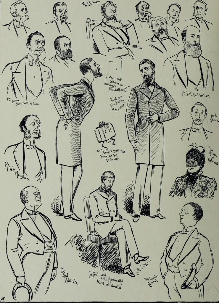 An illustration from Glasgow men and women, their children and some strangers within their gates : a selection from the sketches of Twym / by A.S. Boyd, 1905, leaf 73
