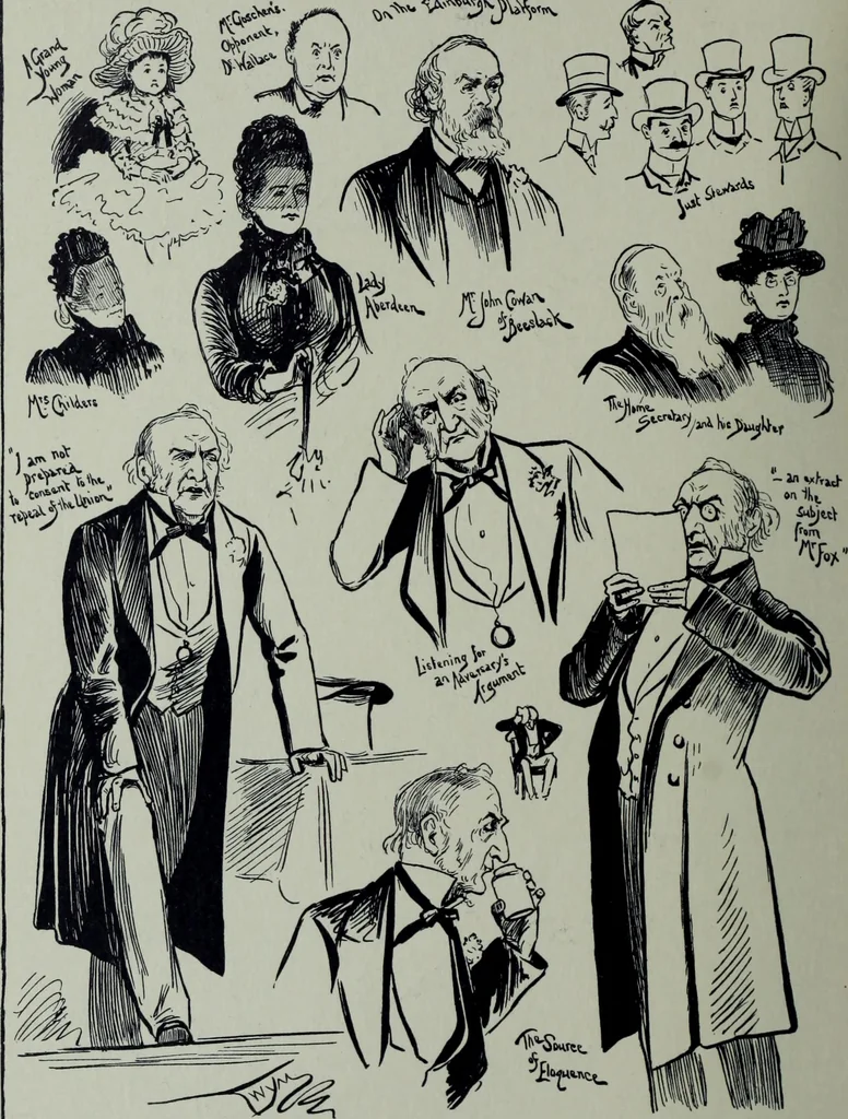 An illustration from Glasgow men and women, their children and some strangers within their gates : a selection from the sketches of Twym / by A.S. Boyd, 1905, leaf 77