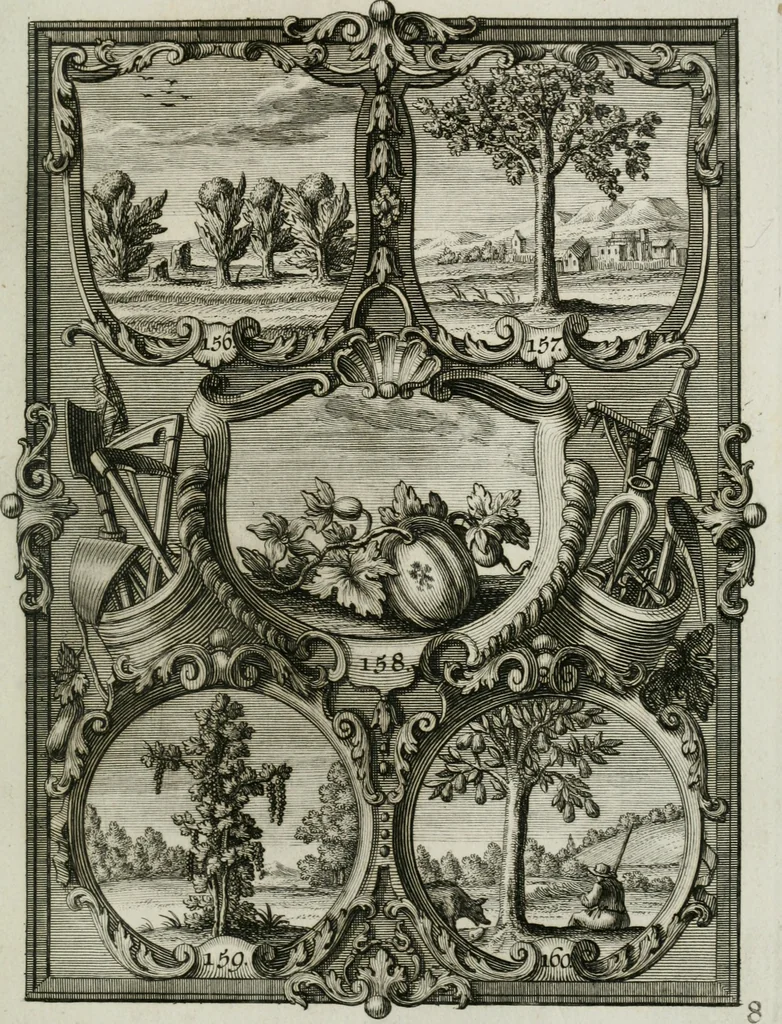 An illustration from Güldene Aepfel in silbernen Schalen, das ist, Worte geredet zu seiner Zeit über 400 Sinnbilder von allerley Zeiten und Umständen des menschlichen Lebens zu Beförderung der Erbauung, 1746, leaf 104