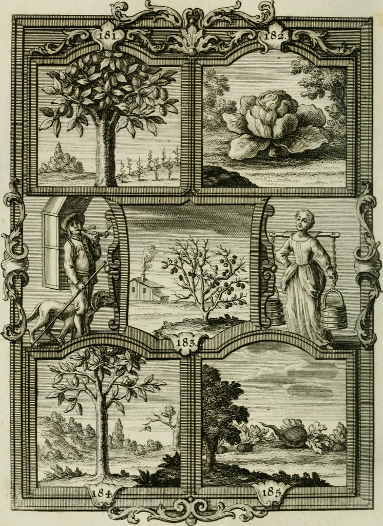 An illustration from Güldene Aepfel in silbernen Schalen, das ist, Worte geredet zu seiner Zeit über 400 Sinnbilder von allerley Zeiten und Umständen des menschlichen Lebens zu Beförderung der Erbauung, 1746, leaf 119