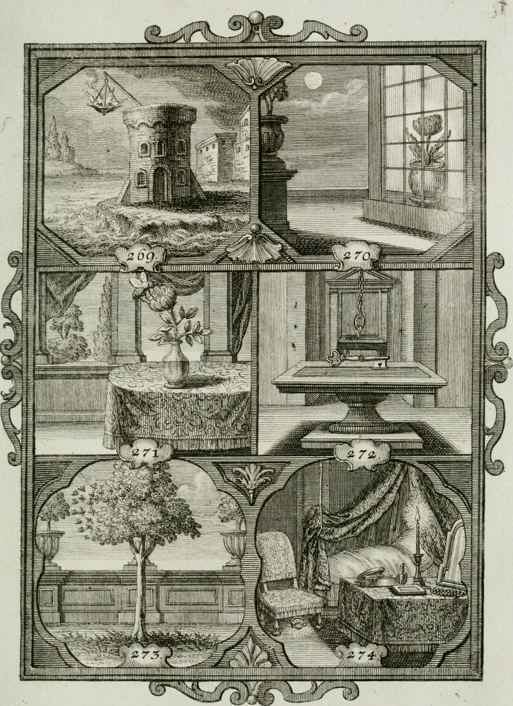 An illustration from Güldene Aepfel in silbernen Schalen, das ist, Worte geredet zu seiner Zeit über 400 Sinnbilder von allerley Zeiten und Umständen des menschlichen Lebens zu Beförderung der Erbauung, 1746, leaf 170