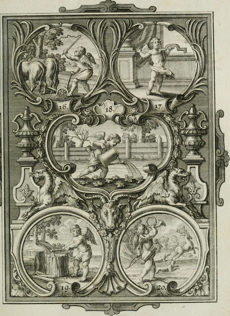 An illustration from Güldene Aepfel in silbernen Schalen, das ist, Worte geredet zu seiner Zeit über 400 Sinnbilder von allerley Zeiten und Umständen des menschlichen Lebens zu Beförderung der Erbauung, 1746, leaf 20