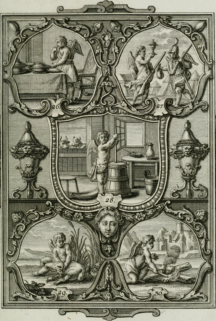 An illustration from Güldene Aepfel in silbernen Schalen, das ist, Worte geredet zu seiner Zeit über 400 Sinnbilder von allerley Zeiten und Umständen des menschlichen Lebens zu Beförderung der Erbauung, 1746, leaf 26
