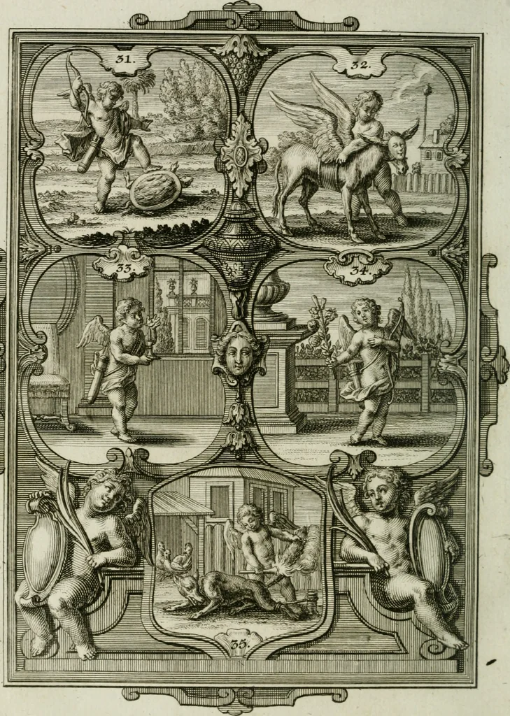 An illustration from Güldene Aepfel in silbernen Schalen, das ist, Worte geredet zu seiner Zeit über 400 Sinnbilder von allerley Zeiten und Umständen des menschlichen Lebens zu Beförderung der Erbauung, 1746, leaf 29