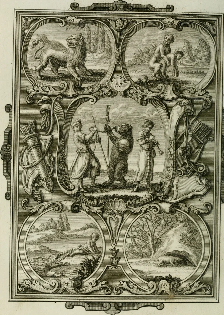 An illustration from Güldene Aepfel in silbernen Schalen, das ist, Worte geredet zu seiner Zeit über 400 Sinnbilder von allerley Zeiten und Umständen des menschlichen Lebens zu Beförderung der Erbauung, 1746, leaf 41
