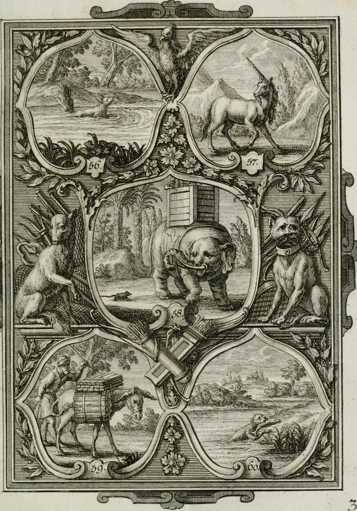 An illustration from Güldene Aepfel in silbernen Schalen, das ist, Worte geredet zu seiner Zeit über 400 Sinnbilder von allerley Zeiten und Umständen des menschlichen Lebens zu Beförderung der Erbauung, 1746, leaf 44