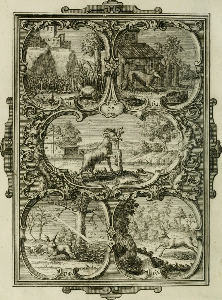 An illustration from Güldene Aepfel in silbernen Schalen, das ist, Worte geredet zu seiner Zeit über 400 Sinnbilder von allerley Zeiten und Umständen des menschlichen Lebens zu Beförderung der Erbauung, 1746, leaf 47