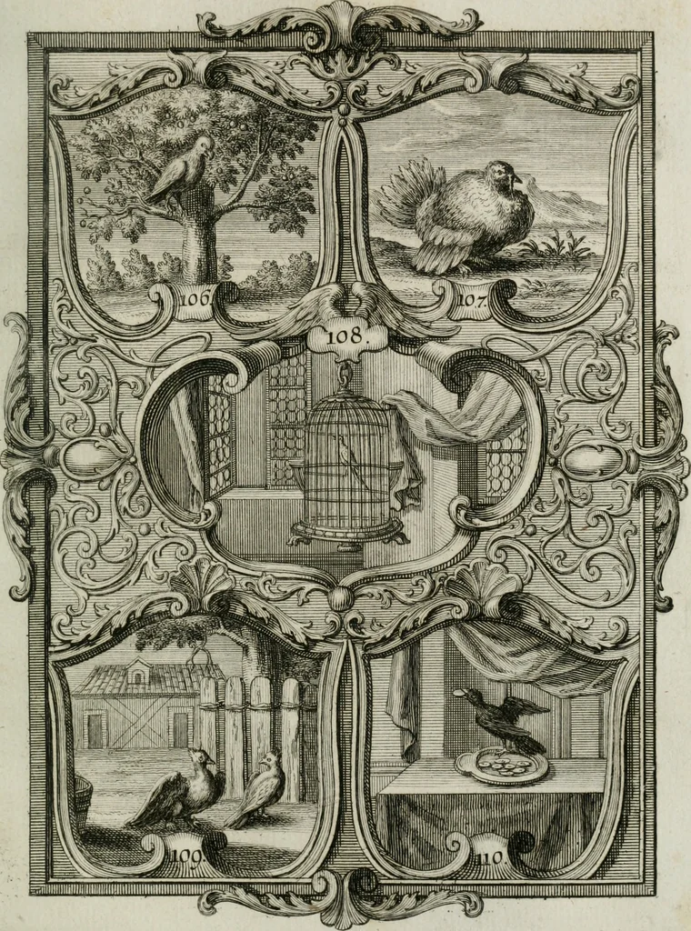 An illustration from Güldene Aepfel in silbernen Schalen, das ist, Worte geredet zu seiner Zeit über 400 Sinnbilder von allerley Zeiten und Umständen des menschlichen Lebens zu Beförderung der Erbauung, 1746, leaf 74