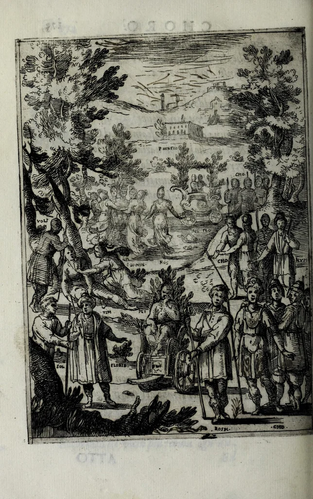 An illustration from Gli amorosi affanni : favola pastorale, 1606, leaf 194