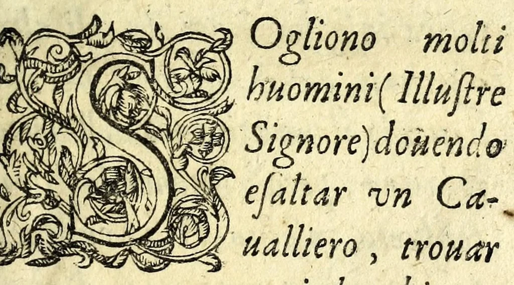 An illustration from Gli amorosi inganni : comedia piacevole, 1609, leaf 5