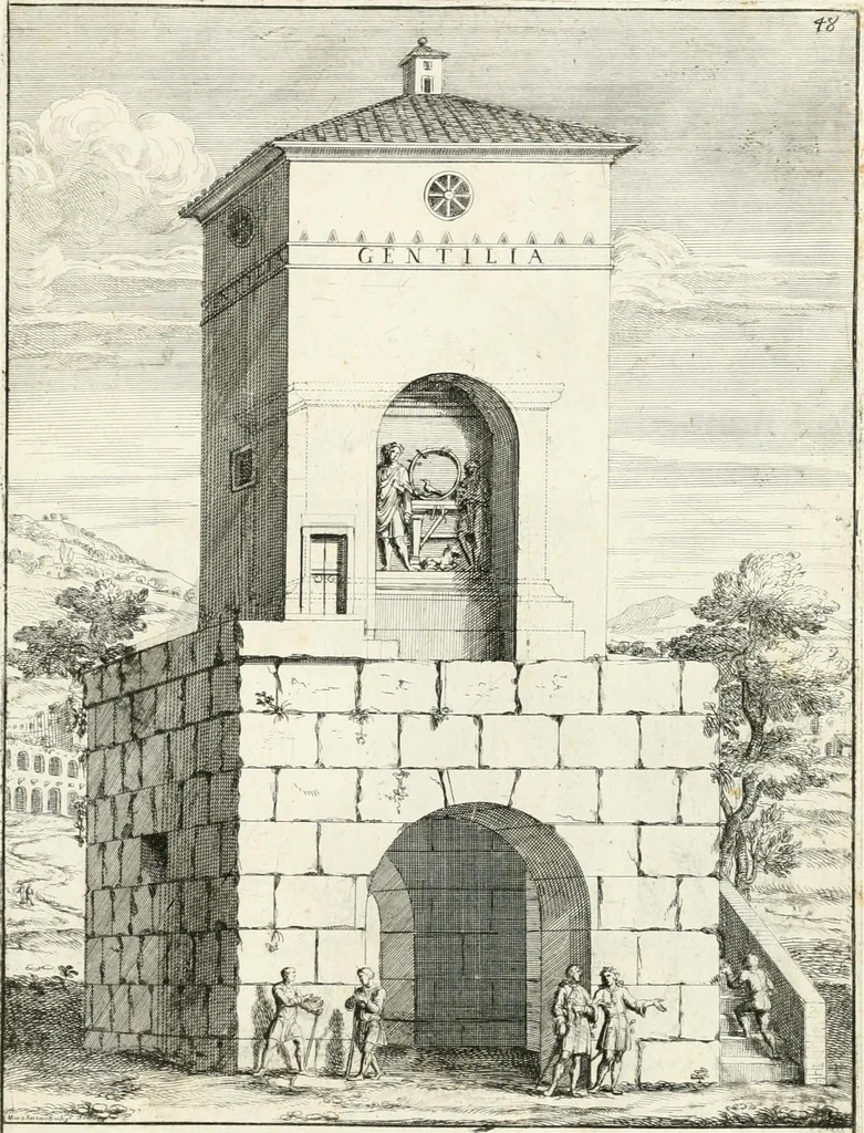 An illustration from Gli antichi sepolcri, overo, Mausolei Romani, et Etruschi, trouati in Roma & in altri luoghi celebri : nelli quali si contengono molte erudite memorie, 1697, leaf 118