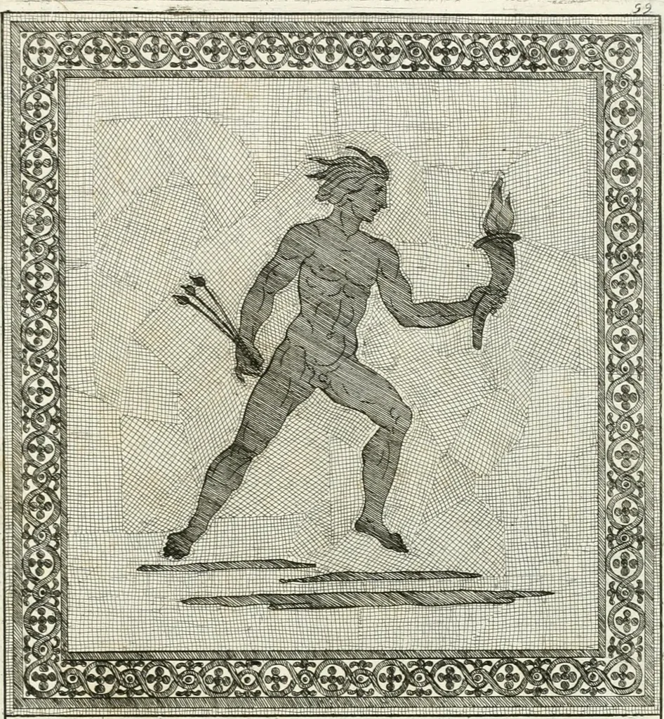 An illustration from Gli antichi sepolcri, overo, Mausolei Romani, et Etruschi, trouati in Roma & in altri luoghi celebri : nelli quali si contengono molte erudite memorie, 1697, leaf 140