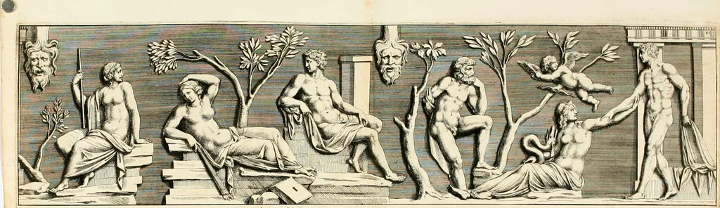 An illustration from Gli antichi sepolcri, overo, Mausolei Romani, et Etruschi, trouati in Roma & in altri luoghi celebri : nelli quali si contengono molte erudite memorie, 1697, leaf 197