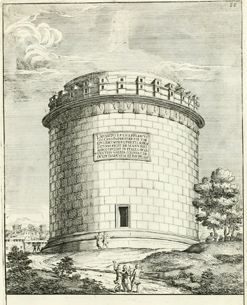 An illustration from Gli antichi sepolcri, overo, Mausolei Romani, et Etruschi, trouati in Roma & in altri luoghi celebri : nelli quali si contengono molte erudite memorie, 1697, leaf 202