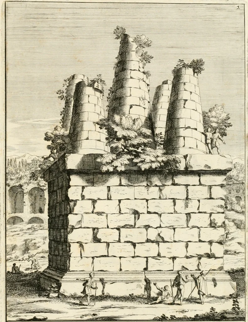 An illustration from Gli antichi sepolcri, overo, Mausolei Romani, et Etruschi, trouati in Roma & in altri luoghi celebri : nelli quali si contengono molte erudite memorie, 1697, leaf 24