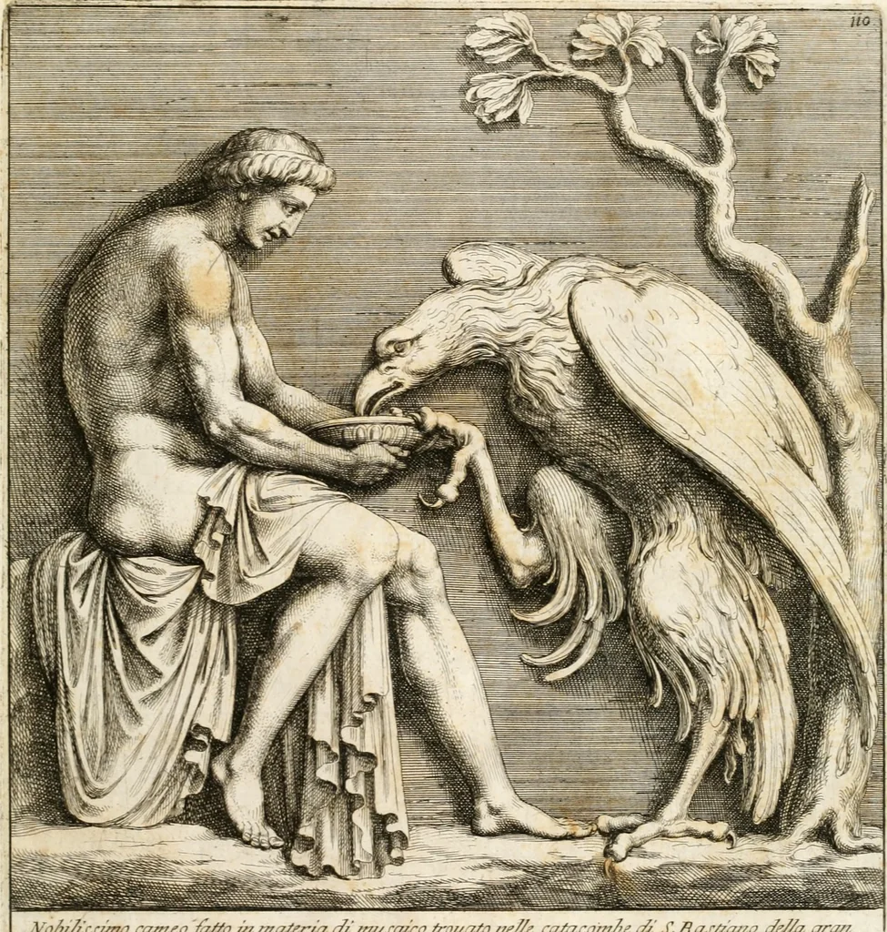 An illustration from Gli antichi sepolcri, overo, Mausolei Romani, et Etruschi, trouati in Roma & in altri luoghi celebri : nelli quali si contengono molte erudite memorie, 1697, leaf 246
