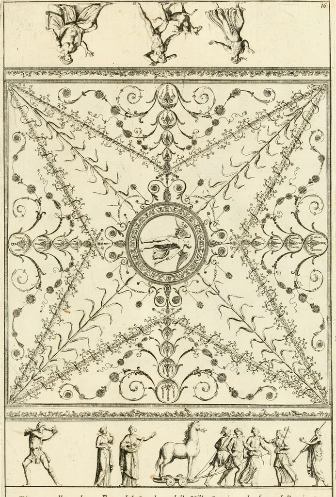 An illustration from Gli antichi sepolcri, overo, Mausolei Romani, et Etruschi, trouati in Roma & in altri luoghi celebri : nelli quali si contengono molte erudite memorie, 1697, leaf 54