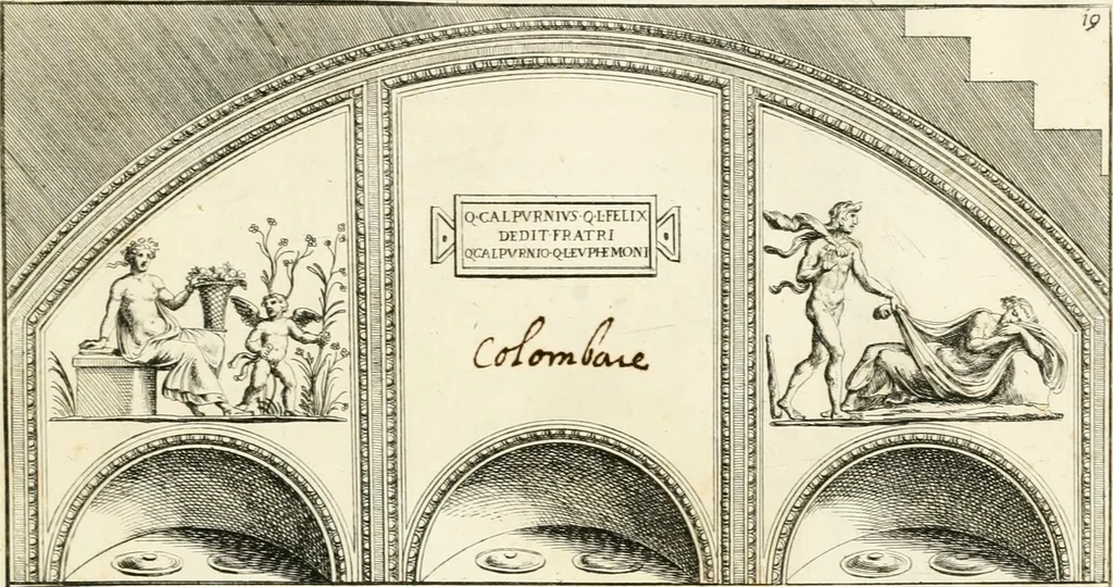 An illustration from Gli antichi sepolcri, overo, Mausolei Romani, et Etruschi, trouati in Roma & in altri luoghi celebri : nelli quali si contengono molte erudite memorie, 1697, leaf 60