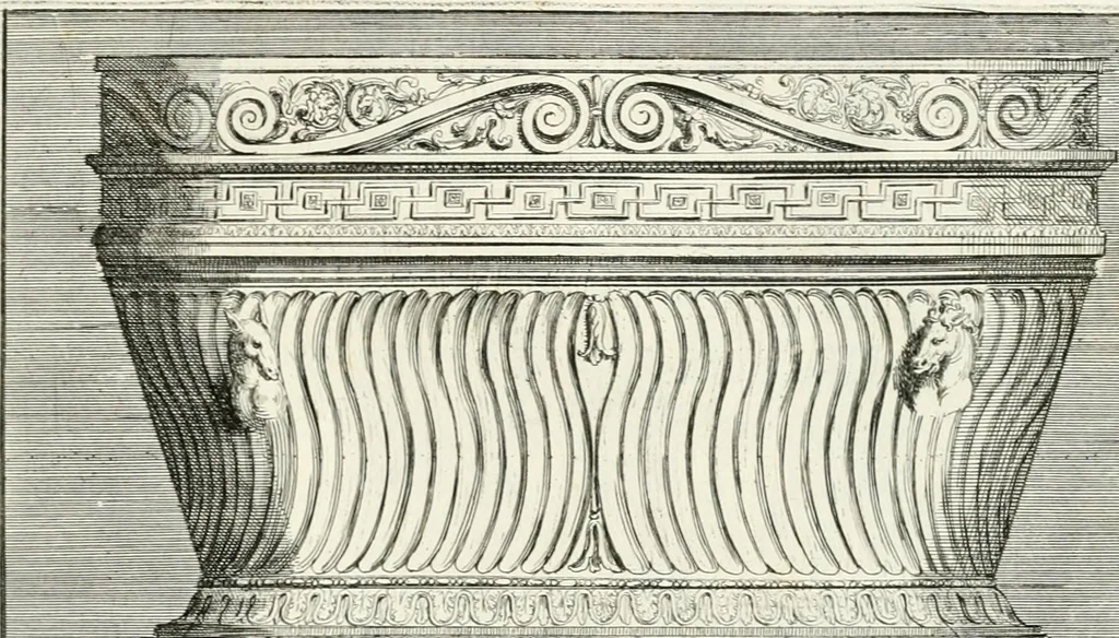 An illustration from Gli antichi sepolcri, overo, Mausolei Romani, et Etruschi, trouati in Roma & in altri luoghi celebri : nelli quali si contengono molte erudite memorie, 1697, leaf 98