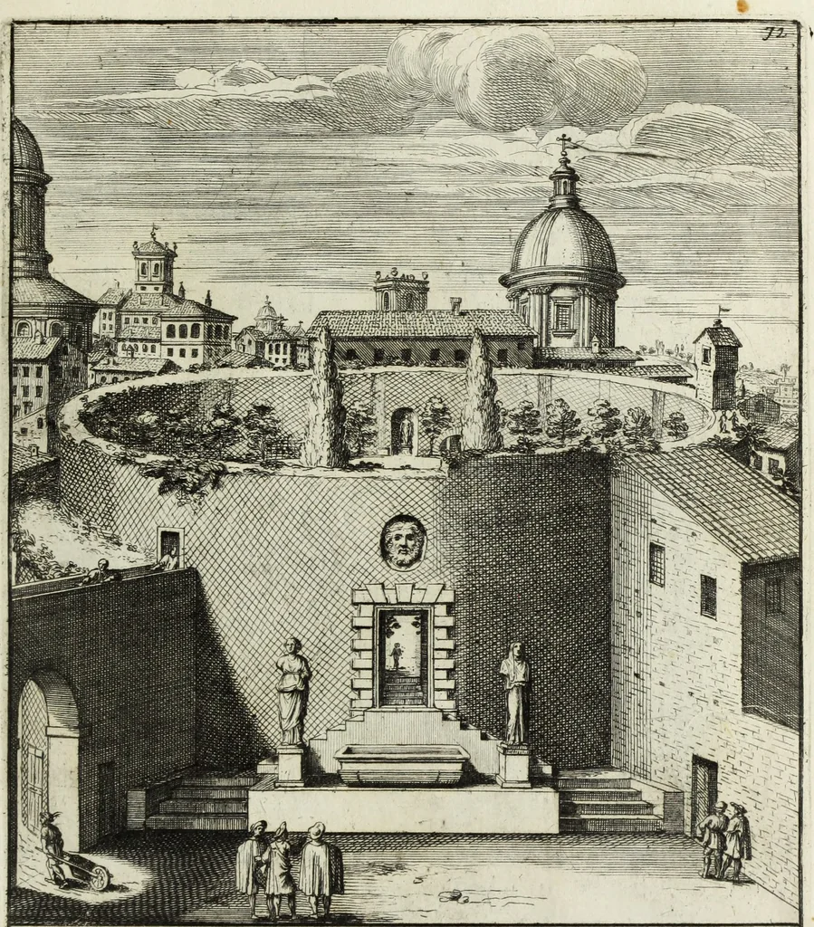 An illustration from Gli antichi sepolcri, ovvero, Mausolei romani ed etruschi trovati in Roma ed in altri luoghi celebri : nelli quali si contengono molte erudite memorie, 1767, leaf 166