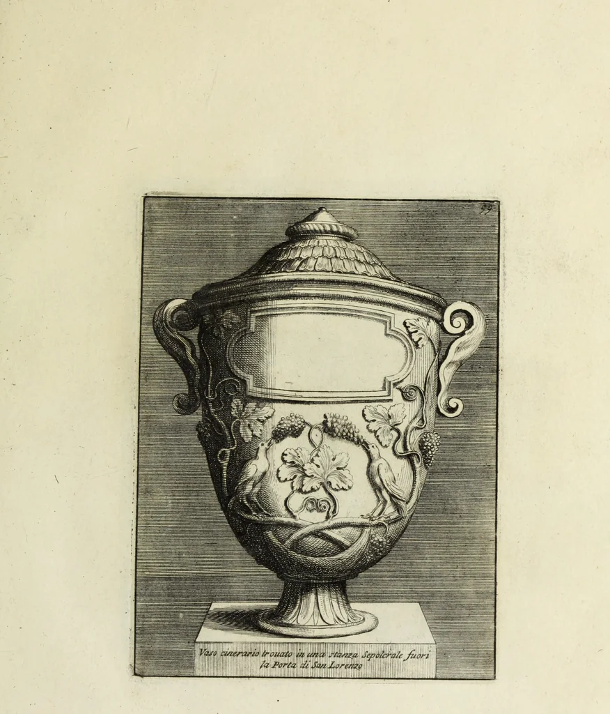 An illustration from Gli antichi sepolcri, ovvero, Mausolei romani ed etruschi trovati in Roma ed in altri luoghi celebri : nelli quali si contengono molte erudite memorie, 1767, leaf 224