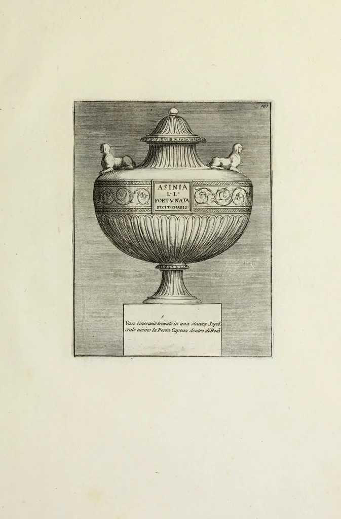 An illustration from Gli antichi sepolcri, ovvero, Mausolei romani ed etruschi trovati in Roma ed in altri luoghi celebri : nelli quali si contengono molte erudite memorie, 1767, leaf 228