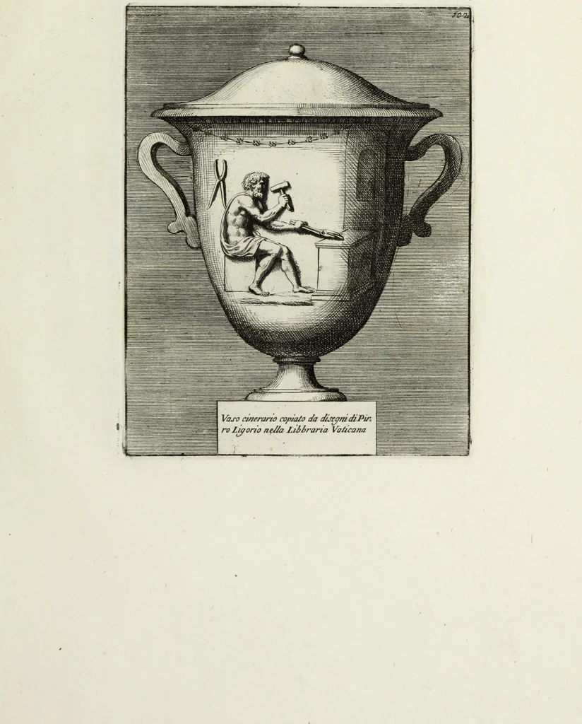 An illustration from Gli antichi sepolcri, ovvero, Mausolei romani ed etruschi trovati in Roma ed in altri luoghi celebri : nelli quali si contengono molte erudite memorie, 1767, leaf 230