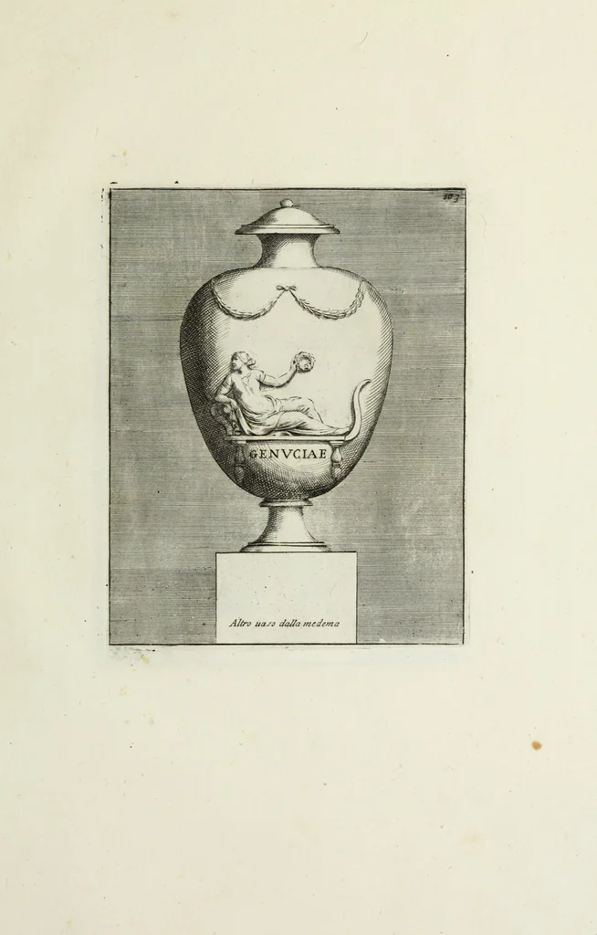 An illustration from Gli antichi sepolcri, ovvero, Mausolei romani ed etruschi trovati in Roma ed in altri luoghi celebri : nelli quali si contengono molte erudite memorie, 1767, leaf 232