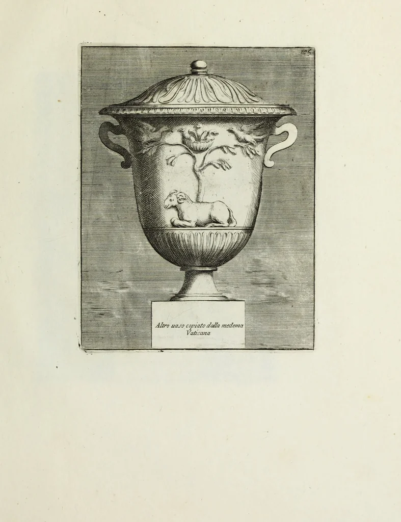An illustration from Gli antichi sepolcri, ovvero, Mausolei romani ed etruschi trovati in Roma ed in altri luoghi celebri : nelli quali si contengono molte erudite memorie, 1767, leaf 236