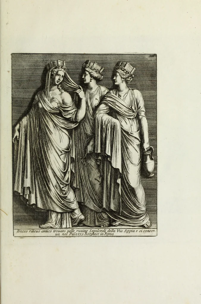 An illustration from Gli antichi sepolcri, ovvero, Mausolei romani ed etruschi trovati in Roma ed in altri luoghi celebri : nelli quali si contengono molte erudite memorie, 1767, leaf 242