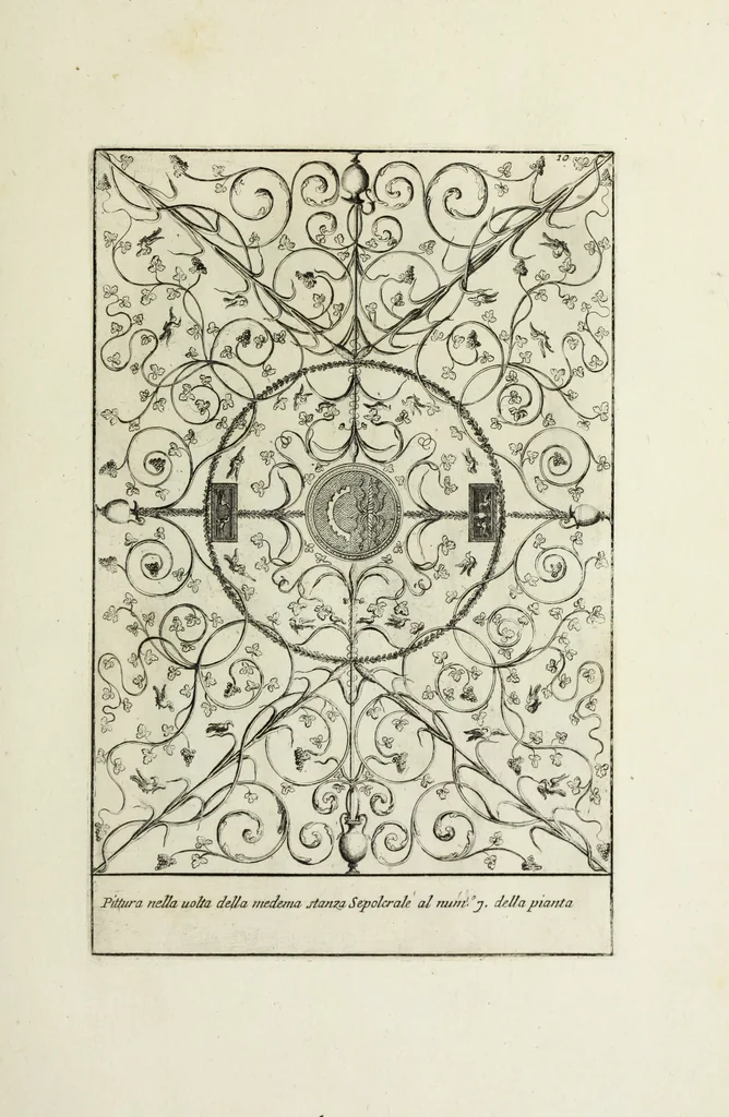 An illustration from Gli antichi sepolcri, ovvero, Mausolei romani ed etruschi trovati in Roma ed in altri luoghi celebri : nelli quali si contengono molte erudite memorie, 1767, leaf 42
