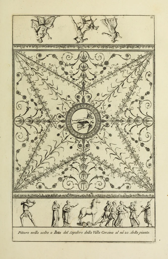 An illustration from Gli antichi sepolcri, ovvero, Mausolei romani ed etruschi trovati in Roma ed in altri luoghi celebri : nelli quali si contengono molte erudite memorie, 1767, leaf 54