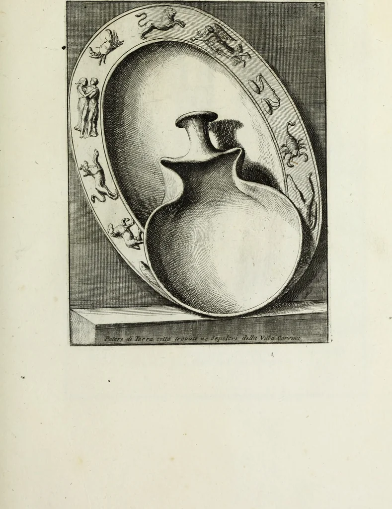 An illustration from Gli antichi sepolcri, ovvero, Mausolei romani ed etruschi trovati in Roma ed in altri luoghi celebri : nelli quali si contengono molte erudite memorie, 1767, leaf 66