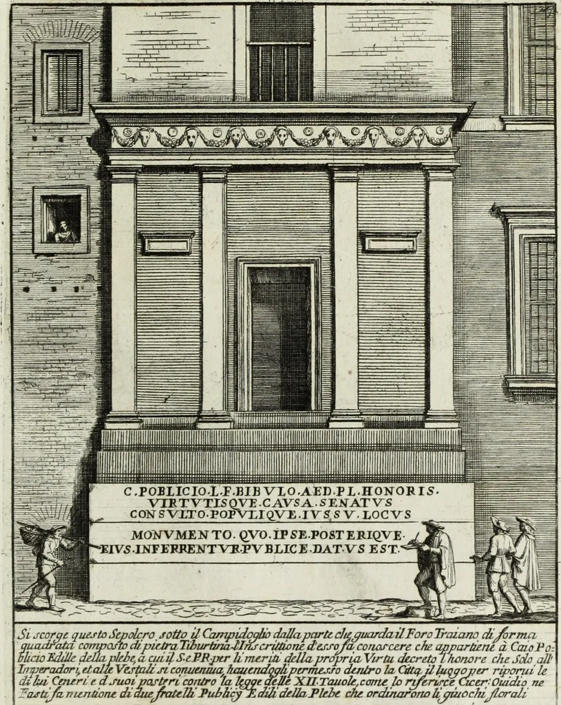 An illustration from Gli antichi sepolcri, ovvero, Mausolei romani ed etruschi trovati in Roma ed in altri luoghi celebri : nelli quali si contengono molte erudite memorie, 1767, leaf 76